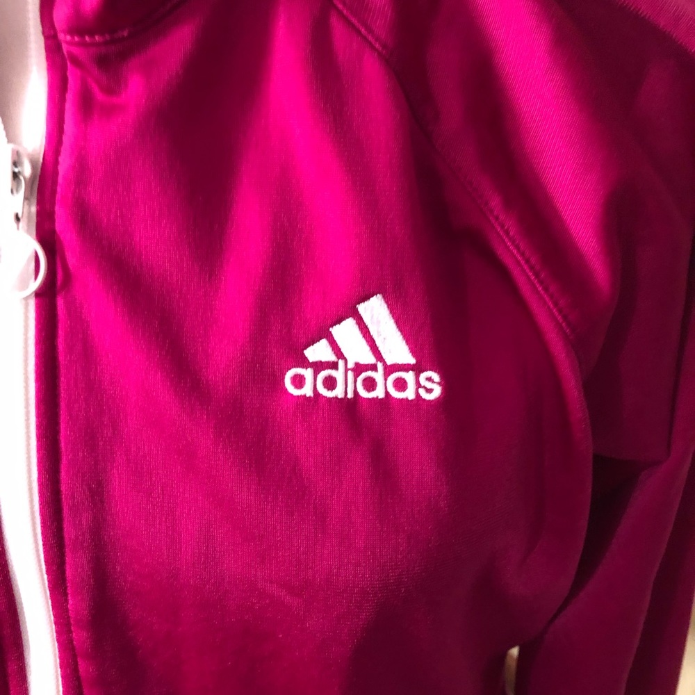 Adidas Raspberry 2 Way Zip Jacket - Picture 2 of 7